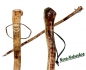 Preview: Wanderstock , Wurzelstock , Hirtenstock , Pilgerstock mit geschnitztem Waldgeist, 110 cm