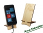 Preview: Handyhalter - Smartphone - Halter aus Holz , Aufsteller für Schreibtisch u.a.