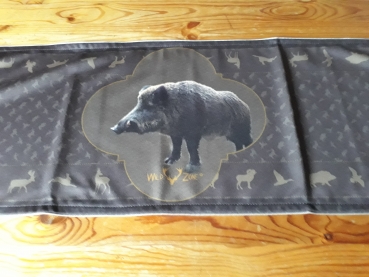 Tischdecke mit Keiler Motiv, Jagdlicher Tischläufer Wildschwein, Jäger Tischdecke