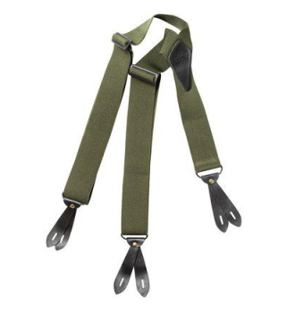 Holländerträger , Jäger Hosenträger , Hosenträger mit Lederverschlüssen , Holländerträger " Grün "