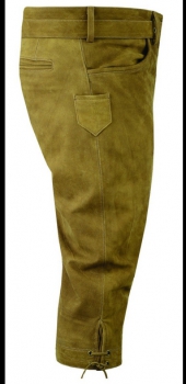 Jäger - Kniebund Lederhose ,  Herren Kniebund Lederhose , Freizeit Kniebundlederhose - Camel