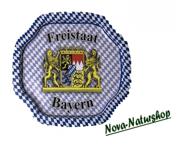 Tablett „Freistaat Bayern“ mit 4 Keramik-Pfännchen