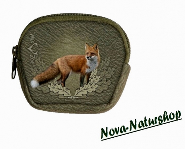 Geldbörse mit Fuchs Motiv , Tasche Fuchs mit Reißverschluss, Jäger Geldbeutel , Geldbörse