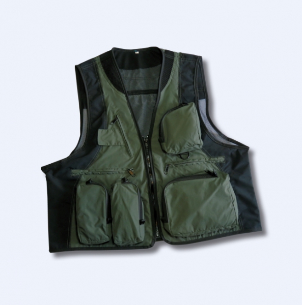 Fischerweste, Funktionsweste mit sieben Außentaschen