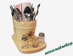 Besteckkorb - Edelweiss mit Untersatz, Bayerisches Tisch Besteckfass